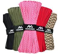 MONOBIN Corda Paracord da 30 m per realizzare progetti in paracord, corda da paracadute a 7 fili da 4 mm, per braccialetti di sopravvivenza, stendibiancheria, escursionismo (rosa, 30,5 m)
