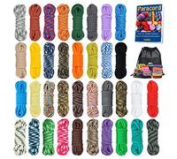 MONOBIN Kit combinato Paracord 550 in 36 colori, 3 m, kit per la creazione di braccialetti in paracord, corda Paracord multifunzione con istruzioni per realizzare cordino, collare per cani, idea