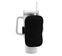 MONOBLANKS Grande borsa per bottiglia d'acqua per Stanley Tumbler da 1180 ml, accessorio da palestra per donne, tasca per passeggiate, corsa, sport (nero, L)