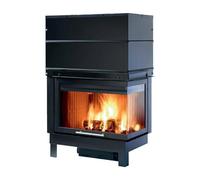 Monoblocco a legna Caminetti Montegrappa CM P05V VENTILATO SX/DX vetro ad angolo