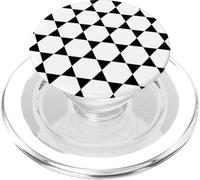 Monochrome B&W Hexagon Honeycomb Triangles Stars Pattern PopSockets PopGrip per MagSafe