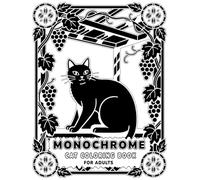 MONOCHROME CAT COLORING BOOK FOR ADULTS: 50 Single-Sided Cat Designs for Relaxing One-Color Art and Stress-Relief Creativity