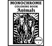 Monochrome Coloring Book Animals: One Pen Coloring Book for Adults