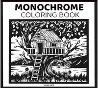 Monochrome Coloring Book for Adults and all ages: 50 diverse illustrations, single-sided to prevent bleed-through. Perfect for quick, relaxing coloring with just one pen