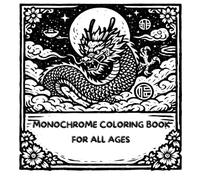 Monochrome coloring book for all ages