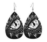 Monochrome Dragon Eye Orecchini Da Donna Stampato Orecchini In Pelle Moda Orecchino In Pelle Per Carnevale Festa Della Mamma Decorazioni
