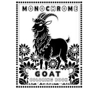 MONOCHROME GOAT COLORING BOOK: 45 Unique Goat Designs for Relaxation and Focus, Single-Color Line Art Pages for Teens and Adults