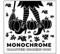 Monochrome Halloween Coloring Book: 50+ Single-Sided Pages for Markers & Crayons - Large Easy Outlines for Relaxing Fun