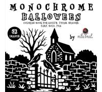 Monochrome Halloween: Coloring Book for Adults Teens Seniors Easy Bold Fun Perfect for Relaxation, Mindful Focus, One-Color Pen Drawing