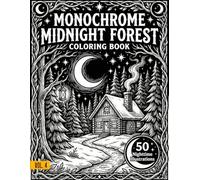 Monochrome Midnight Forest Coloring Book Vol.4: A Relaxing Collection of Cozy Nighttime Forest Scenes - High-Contrast Black & White Illustrations for Stress Relief & Adult Creativity