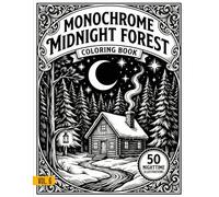 Monochrome Midnight Forest Coloring Book Vol.6: A Relaxing Collection of Cozy Nighttime Forest Scenes - High-Contrast Black & White Illustrations for Stress Relief & Adult Creativity