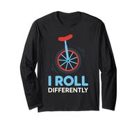 Monociclo Rider Una Ruota Circo Equilibrio Sport Estremo Umorismo Maglia a Manica
