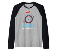 Monociclo Rider Una Ruota Circo Equilibrio Sport Estremo Umorismo Maglia con Maniche Raglan