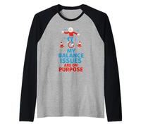 Monociclo Rider Una Ruota Circo Equilibrio Sport Estremo Umorismo Maglia con Maniche Raglan
