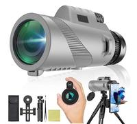 Monocolo monoculare ad alta potenza, 80 x 100, per adulti, compatto, con adattatore per smartphone e treppiede, monoculare HD per bird watching, osservare le stelle, caccia, viaggi
