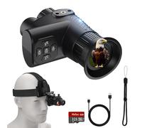 Monocolo per visione notturna 4K per adulti - Dispositivo di visione notturna digitale a infrarossi con sensore Starlight, luminosità IR a 7 livelli, zoom digitale 8× per caccia, sicurezza, fauna