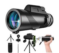 Monocolo telescopico ad alta potenza con treppiede e adattatore per smartphone, monocolo ad alta definizione per adulti, adatto per escursionismo, caccia, osservazione delle stelle, nero 1