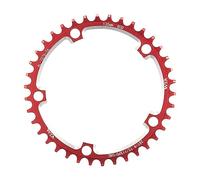 Monocorona MTB Corona for Bici da Strada 130BCD Rotonda 38T 40T 42T 44T 46 48 50 52 54 56T 58T Ruota dentata Stretta Larga for Bicicletta(38T Red And Screw)