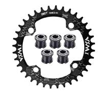Monocorona MTB Corona Stretta e Larga 104 BCD con bulloni 30T-52T MTB Corona Ovale/Rotonda Coroa 104bcd 38 36 Denti 8v 9v 10v 11v 12v Corona Bici (Size : 104BCD, Color : Round Black 38T)