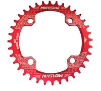 Monocorona Mtb Manovella della bicicletta 104BCD Forma Rotonda Stretto Largo 32T/34T/36T/38T MTB Corona Della Bicicletta ruota di Catena bici Cerchio Guarnitura Piastra Singola(Red Round 38T)