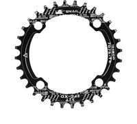 Monocorona MTB Mountain Bike Bicicletta Corona 104 BCD 32T 34T 36T 38T Stretto Ampio Anello A Catena Singolo con 4 Pezzi Pignone Bulloni Corona(34T,Noir)