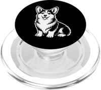 Monocromatico Corgi Puppy Vector Dog Cute Portrait Art Design PopSockets PopGrip per MagSafe