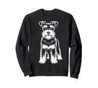 Monocromatico Miniature Schnauzer Dog Full Body Art Design Icona Felpa