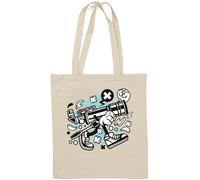Monocular Let's Look at The Stars Astronomy - Borsa tote in cotone naturale, colore: Bianco