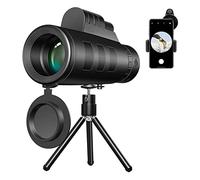 Monoculare con supporto, telescopi per adulti principianti di astronomia | telescopio monoculare con adattatore per smartphone, treppiede, cinghia da polso, monoculare per il birdwatching caccia Delr