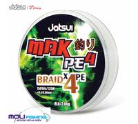 MONOFILO MULTIFIBRA TRECCIATO PESCA JATSUI MAK PE 4 - 4 CAPI 500 mt DARK GRAY