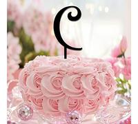 Monogramma C Cake Topper Iniziale Lettera Singola Nome Acrilico Nero Per Matrimonio Nuziale Doccia Forniture Per Feste Romantica Riutilizzabile Corona Botanica Personalizzata 26Lettere Regali per la