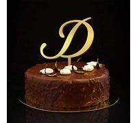 Monogramma D Cake Topper Iniziale Lettera Singola Nome Glitter Oro Per Matrimonio Nuziale Doccia Decorazioni Festa Paese Riutilizzabile Corona di alloro Personalizzata 26Lettere Regali per la Doccia