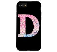 Monogramma D pastello a squame sirena Custodia per iPhone SE (2020) / 7 / 8