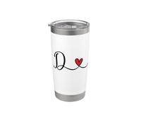 Monogramma iniziale D con regalo a cuore Bicchiere termico in acciaio inox doppia parete