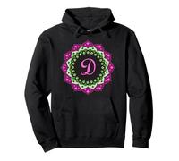 Monogramma Lettera D Iniziale Mandala Ispirato per Donne Uomini Felpa con Cappuccio