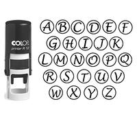 Monogramme AZ Alphabet ronde Tampon auto encreur initiale COLOP Mini Stamper 12 mm