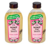 Monoi Tiki Tahiti Ylang Ylang - Olio di cocco (confezione da 2), profumato con fiori freschi di tiara, 100% Made in Tahiti, 118,3 ml