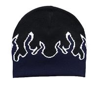 MONOJLY Flame Y2K Beanies Fire Flame Knit Hat Skullies Slouchy Flame Skull Flame Skull blu navy, 6 5/8/7 3/8
