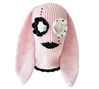 MONOJLY Passamontagna divertente con orecchie lunghe all'uncinetto, per donne e uomini, per cosplay, feste di Halloween
