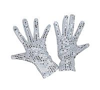 MONOJLY Popolare Star - Guanti da adulto per feste serali, guanti con paillettes, guanti unisex per danza in discoteca, Argento, 22 cm