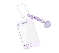 MONOJLY Porta carte trasparente creativa con ghiera acrilica per foto Kpop, cartoline e documenti d'identità fotografici