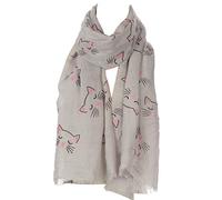 MONOJLY Sciarpa sottile da donna, scialle con stampa di gatti, protezione solare Wr, Grigio, 70x180cm