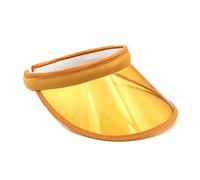 MONOJLY Visiere trasparenti in plastica colorata trasparente SunVisor Protezioni UV Visiere da donna Cappello da donna Cappello da sole estivo Visiere da golf, Giallo, 7 1/8-7 3/8
