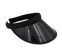 MONOJLY Visiere trasparenti in plastica colorata trasparente SunVisor Protezioni UV Visiere da donna Cappello da donna Cappello da sole estivo Visiere da golf, Nero , 7 1/8-7 3/8
