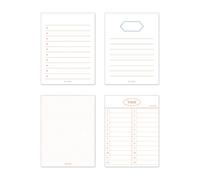 Monolike Memopad Basic Line C Set - 4 confezioni, 4 diversi disegni, 100 fogli per blocco, totale 400 fogli, blocco note, blocchi per appunti
