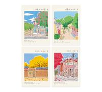 Monolike Stitch Line Note Seoul 4P C SET - Quaderno accademico, quaderno a righe, 48 pagine