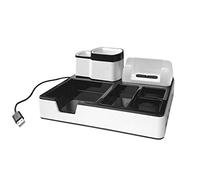 Monolith DO 003-17 - Organizer da tavolo con 3 porte di ricarica USB, slot per smartphone, portapenne e vano portaoggetti, 1 pezzo