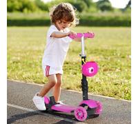 Monopattino 3 Ruote per Bambini con Sedile e Maniglione, Manubrio con Altezza Regolabile, 62x25x72.5cm Rosa Description:Il monopattino con sedile HOMCOM è il regalo giusto per i bambini che vogliono i