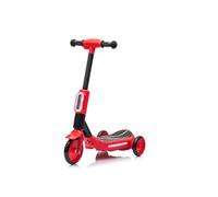 MONOPATTINO A 3 RUOTE ELETTRICO ROSSO CON CASCO E PROTEZIONI