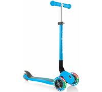 Monopattino a 3 Ruote per Bambini Azzurro Pieghevole Luci LED 50 kg